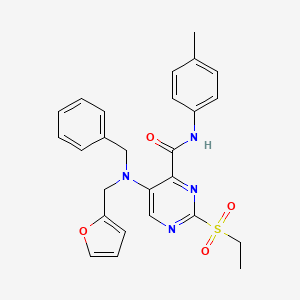 molecular formula C26H26N4O4S B11365482 5-[benzyl(furan-2-ylmethyl)amino]-2-(ethylsulfonyl)-N-(4-methylphenyl)pyrimidine-4-carboxamide 