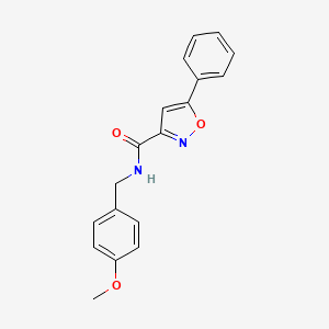 molecular formula C18H16N2O3 B11365498 N-(4-methoxybenzyl)-5-phenyl-1,2-oxazole-3-carboxamide 