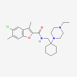 molecular formula C24H34ClN3O2 B11365505 5-chloro-N-{[1-(4-ethylpiperazin-1-yl)cyclohexyl]methyl}-3,6-dimethyl-1-benzofuran-2-carboxamide 