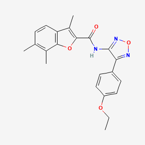 molecular formula C22H21N3O4 B11365506 N-[4-(4-ethoxyphenyl)-1,2,5-oxadiazol-3-yl]-3,6,7-trimethyl-1-benzofuran-2-carboxamide 