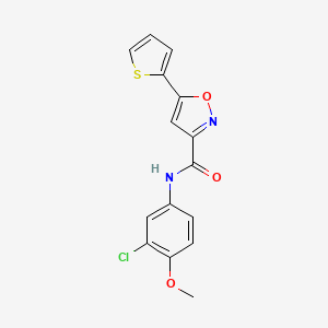 molecular formula C15H11ClN2O3S B11365544 N-(3-chloro-4-methoxyphenyl)-5-(thiophen-2-yl)-1,2-oxazole-3-carboxamide 