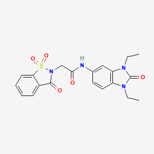 N-(1,3-diethyl-2-oxo-2,3-dihydro-1H-benzimidazol-5-yl)-2-(1,1-dioxido-3-oxo-1,2-benzisothiazol-2(3H)-yl)acetamide