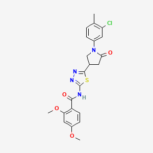 molecular formula C22H21ClN4O4S B11365563 N-{5-[1-(3-chloro-4-methylphenyl)-5-oxopyrrolidin-3-yl]-1,3,4-thiadiazol-2-yl}-2,4-dimethoxybenzamide 