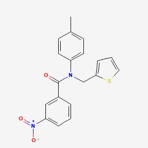 molecular formula C19H16N2O3S B11365570 N-(4-methylphenyl)-3-nitro-N-(thiophen-2-ylmethyl)benzamide 