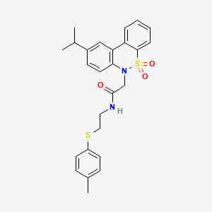 2-(9-Isopropyl-5,5-dioxido-6H-dibenzo[C,E][1,2]thiazin-6-YL)-N-{2-[(4-methylphenyl)sulfanyl]ethyl}acetamide