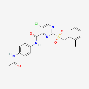 N-[4-(acetylamino)phenyl]-5-chloro-2-[(2-methylbenzyl)sulfonyl]pyrimidine-4-carboxamide