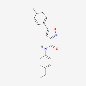 molecular formula C19H18N2O2 B11365646 N-(4-ethylphenyl)-5-(4-methylphenyl)-1,2-oxazole-3-carboxamide 