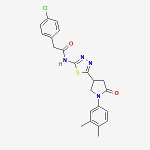 2-(4-chlorophenyl)-N-{5-[1-(3,4-dimethylphenyl)-5-oxopyrrolidin-3-yl]-1,3,4-thiadiazol-2-yl}acetamide