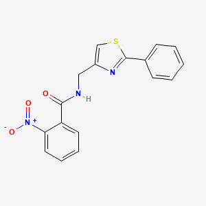 molecular formula C17H13N3O3S B11365699 2-nitro-N-[(2-phenyl-1,3-thiazol-4-yl)methyl]benzamide 