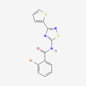 molecular formula C13H8BrN3OS2 B11365700 2-bromo-N-[3-(thiophen-2-yl)-1,2,4-thiadiazol-5-yl]benzamide 