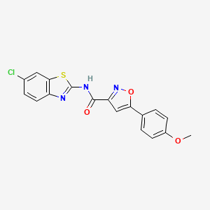 molecular formula C18H12ClN3O3S B11365702 N-(6-chloro-1,3-benzothiazol-2-yl)-5-(4-methoxyphenyl)-1,2-oxazole-3-carboxamide 