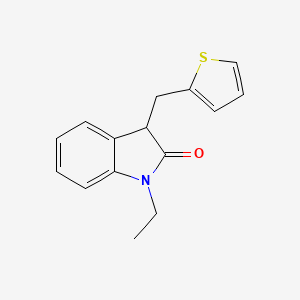 1-ethyl-3-(thiophen-2-ylmethyl)-1,3-dihydro-2H-indol-2-one