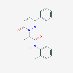 molecular formula C21H21N3O2 B11365718 N-(2-ethylphenyl)-2-(6-oxo-3-phenylpyridazin-1(6H)-yl)propanamide 