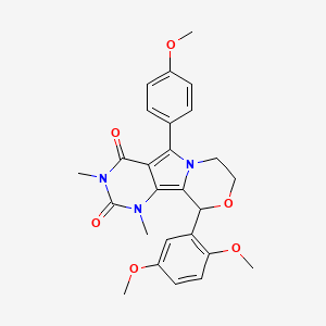 molecular formula C26H27N3O6 B11365724 13-(2,5-dimethoxyphenyl)-8-(4-methoxyphenyl)-3,5-dimethyl-12-oxa-3,5,9-triazatricyclo[7.4.0.02,7]trideca-1,7-diene-4,6-dione 