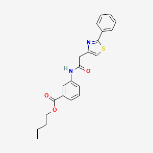 molecular formula C22H22N2O3S B11365741 Butyl 3-(2-(2-phenylthiazol-4-yl)acetamido)benzoate 