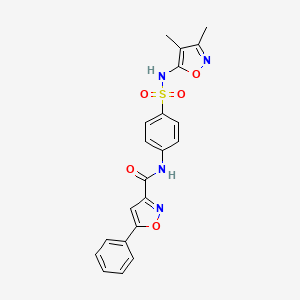 molecular formula C21H18N4O5S B11365745 N-{4-[(3,4-dimethyl-1,2-oxazol-5-yl)sulfamoyl]phenyl}-5-phenyl-1,2-oxazole-3-carboxamide 