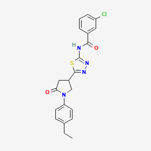 3-chloro-N-{5-[1-(4-ethylphenyl)-5-oxopyrrolidin-3-yl]-1,3,4-thiadiazol-2-yl}benzamide