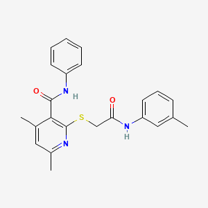 molecular formula C23H23N3O2S B11365765 4,6-dimethyl-2-({2-[(3-methylphenyl)amino]-2-oxoethyl}sulfanyl)-N-phenylpyridine-3-carboxamide 