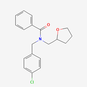 molecular formula C19H20ClNO2 B11365771 N-(4-chlorobenzyl)-N-(tetrahydrofuran-2-ylmethyl)benzamide 