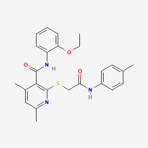 molecular formula C25H27N3O3S B11365774 N-(2-ethoxyphenyl)-4,6-dimethyl-2-({2-[(4-methylphenyl)amino]-2-oxoethyl}sulfanyl)pyridine-3-carboxamide 