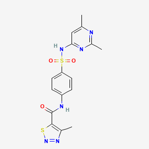 N-{4-[(2,6-dimethylpyrimidin-4-yl)sulfamoyl]phenyl}-4-methyl-1,2,3-thiadiazole-5-carboxamide