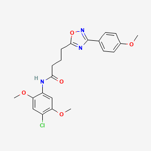 molecular formula C21H22ClN3O5 B11365809 N-(4-chloro-2,5-dimethoxyphenyl)-4-[3-(4-methoxyphenyl)-1,2,4-oxadiazol-5-yl]butanamide 