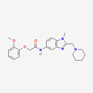 molecular formula C23H28N4O3 B11365821 2-(2-methoxyphenoxy)-N-[1-methyl-2-(piperidin-1-ylmethyl)-1H-benzimidazol-5-yl]acetamide 