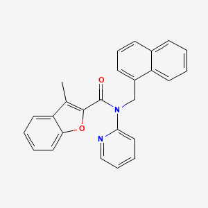 molecular formula C26H20N2O2 B11365827 3-methyl-N-(naphthalen-1-ylmethyl)-N-(pyridin-2-yl)-1-benzofuran-2-carboxamide 