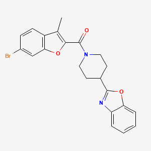 molecular formula C22H19BrN2O3 B11365830 [4-(1,3-Benzoxazol-2-yl)piperidin-1-yl](6-bromo-3-methyl-1-benzofuran-2-yl)methanone 