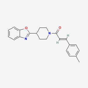 molecular formula C22H22N2O2 B11365836 (2E)-1-[4-(1,3-benzoxazol-2-yl)piperidin-1-yl]-3-(4-methylphenyl)prop-2-en-1-one 