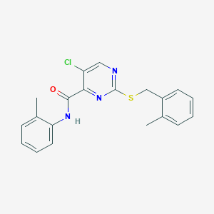 5-chloro-2-[(2-methylbenzyl)sulfanyl]-N-(2-methylphenyl)pyrimidine-4-carboxamide