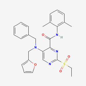 molecular formula C27H28N4O4S B11365852 5-[benzyl(furan-2-ylmethyl)amino]-N-(2,6-dimethylphenyl)-2-(ethylsulfonyl)pyrimidine-4-carboxamide 