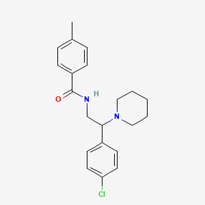 N-[2-(4-chlorophenyl)-2-(piperidin-1-yl)ethyl]-4-methylbenzamide