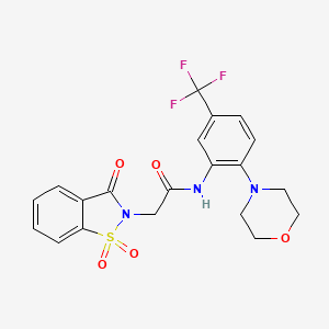 2-(1,1-dioxido-3-oxo-1,2-benzothiazol-2(3H)-yl)-N-[2-(morpholin-4-yl)-5-(trifluoromethyl)phenyl]acetamide