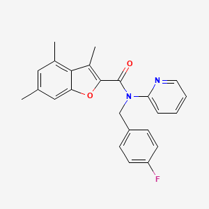 N-(4-fluorobenzyl)-3,4,6-trimethyl-N-(pyridin-2-yl)-1-benzofuran-2-carboxamide