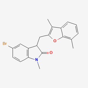 molecular formula C20H18BrNO2 B11365899 5-bromo-3-[(3,7-dimethyl-1-benzofuran-2-yl)methyl]-1-methyl-1,3-dihydro-2H-indol-2-one 