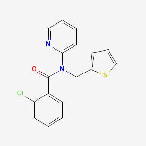 molecular formula C17H13ClN2OS B11365902 2-chloro-N-(pyridin-2-yl)-N-(thiophen-2-ylmethyl)benzamide 