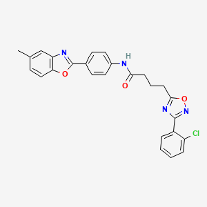 molecular formula C26H21ClN4O3 B11365907 4-[3-(2-chlorophenyl)-1,2,4-oxadiazol-5-yl]-N-[4-(5-methyl-1,3-benzoxazol-2-yl)phenyl]butanamide 