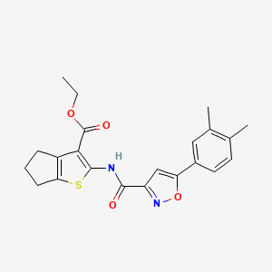 ethyl 2-({[5-(3,4-dimethylphenyl)-1,2-oxazol-3-yl]carbonyl}amino)-5,6-dihydro-4H-cyclopenta[b]thiophene-3-carboxylate