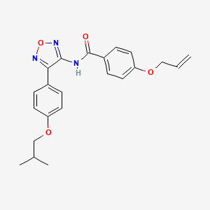 molecular formula C22H23N3O4 B11365925 N-{4-[4-(2-methylpropoxy)phenyl]-1,2,5-oxadiazol-3-yl}-4-(prop-2-en-1-yloxy)benzamide 