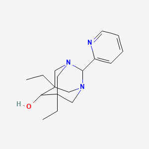 5,7-Diethyl-2-(2-pyridinyl)-1,3-diazatricyclo[3.3.1.1~3,7~]decan-6-OL