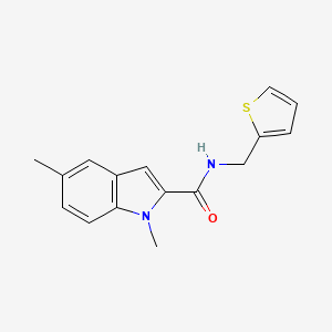 molecular formula C16H16N2OS B11365954 1,5-dimethyl-N-(thiophen-2-ylmethyl)-1H-indole-2-carboxamide 