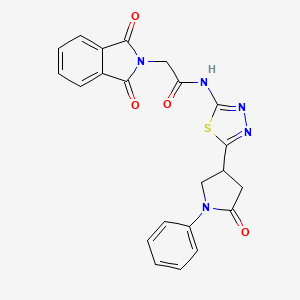 2-(1,3-dioxo-1,3-dihydro-2H-isoindol-2-yl)-N-[5-(5-oxo-1-phenylpyrrolidin-3-yl)-1,3,4-thiadiazol-2-yl]acetamide