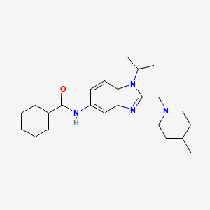 N-{2-[(4-methylpiperidin-1-yl)methyl]-1-(propan-2-yl)-1H-benzimidazol-5-yl}cyclohexanecarboxamide