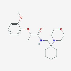 molecular formula C21H32N2O4 B11365981 2-(2-methoxyphenoxy)-N-{[1-(morpholin-4-yl)cyclohexyl]methyl}propanamide 