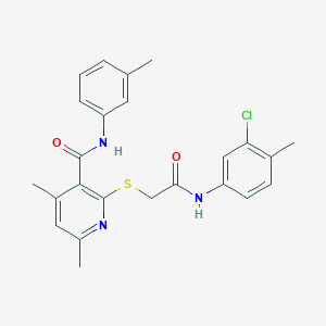 molecular formula C24H24ClN3O2S B11366004 2-({2-[(3-chloro-4-methylphenyl)amino]-2-oxoethyl}sulfanyl)-4,6-dimethyl-N-(3-methylphenyl)pyridine-3-carboxamide 