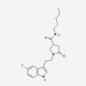 molecular formula C20H26FN3O2 B11366015 1-[2-(5-fluoro-1H-indol-3-yl)ethyl]-5-oxo-N-pentylpyrrolidine-3-carboxamide 