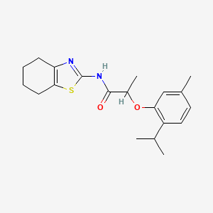 molecular formula C20H26N2O2S B11366034 2-[5-methyl-2-(propan-2-yl)phenoxy]-N-(4,5,6,7-tetrahydro-1,3-benzothiazol-2-yl)propanamide 