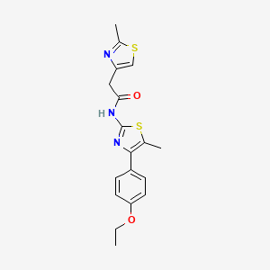 molecular formula C18H19N3O2S2 B11366050 N-[4-(4-ethoxyphenyl)-5-methyl-1,3-thiazol-2-yl]-2-(2-methyl-1,3-thiazol-4-yl)acetamide 