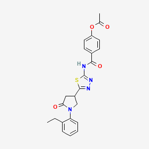 4-({5-[1-(2-Ethylphenyl)-5-oxopyrrolidin-3-yl]-1,3,4-thiadiazol-2-yl}carbamoyl)phenyl acetate